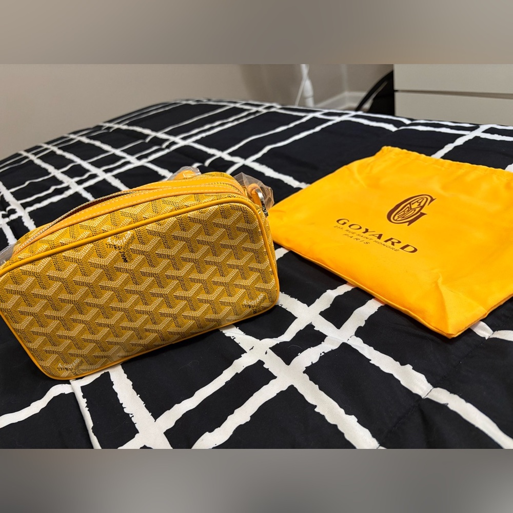 Goyard Mustard Yellow Leather Pouch